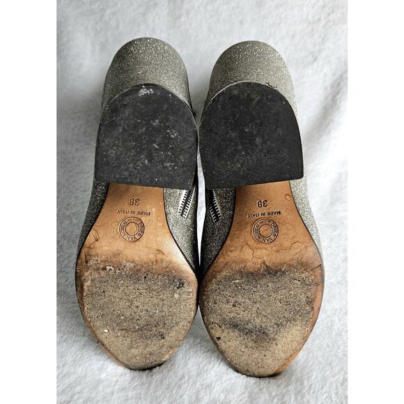 DRIES VAN NOTEN Runway moda operandi silver glitter boots $725 I-38 US-7 1/2 7.5 - Picture 13 of 16